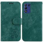 For OPPO K9S 5G / Realme Q3S Little Tiger Embossed Leather Phone Case(Green)