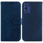 For OPPO K9S 5G / Realme Q3S Little Tiger Embossed Leather Phone Case(Dark Blue)