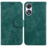 For OPPO A58 4G Little Tiger Embossed Leather Phone Case(Green)