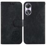 For OPPO A78 4G Little Tiger Embossed Leather Phone Case(Black)