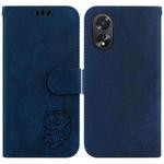 For OPPO A38 4G / A18 Little Tiger Embossed Leather Phone Case(Dark Blue)
