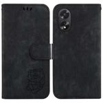 For OPPO A38 4G / A18 Little Tiger Embossed Leather Phone Case(Black)