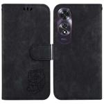 For OPPO A60 4G Little Tiger Embossed Leather Phone Case(Black)