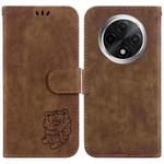 For OPPO A3 Pro 5G Little Tiger Embossed Leather Phone Case(Brown)