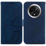 For OPPO A3 Pro 5G Little Tiger Embossed Leather Phone Case(Dark Blue)