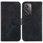 For OPPO Reno12 Pro 5G Global Little Tiger Embossed Leather Phone Case(Black)