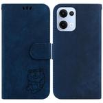 For OPPO Reno13 Global Little Tiger Embossed Leather Phone Case(Dark Blue)