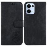For OPPO Reno13 Global Little Tiger Embossed Leather Phone Case(Black)