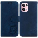 For OPPO Reno13 Pro Global Little Tiger Embossed Leather Phone Case(Dark Blue)
