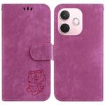 For OPPO A5 Pro 5G Little Tiger Embossed Leather Phone Case(Rose Red)