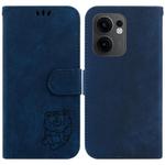 For OPPO Reno13 F 4G / 5G Little Tiger Embossed Leather Phone Case(Dark Blue)