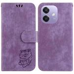 For OPPO A5x 5G / A3 4G / 5G / A3x 4G / 5G Little Tiger Embossed Leather Phone Case(Purple)