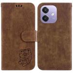 For OPPO A5x 5G / A3 4G / 5G / A3x 4G / 5G Little Tiger Embossed Leather Phone Case(Brown)