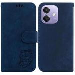 For OPPO A5x 5G / A3 4G / 5G / A3x 4G / 5G Little Tiger Embossed Leather Phone Case(Dark Blue)