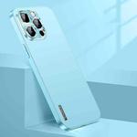 For iPhone 14 Pro Streamer Series Micro Frosted Metal Paint PC Phone Case(Sierra Blue)