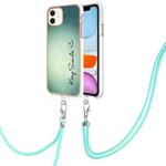 For iPhone 11 Electroplating Dual-side IMD Phone Case with Lanyard(Smile)