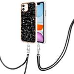 For iPhone 11 Electroplating Dual-side IMD Phone Case with Lanyard(Equation)