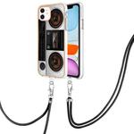 For iPhone 11 Electroplating Dual-side IMD Phone Case with Lanyard(Retro Radio)