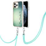 For iPhone 11 Pro Electroplating Dual-side IMD Phone Case with Lanyard(Smile)