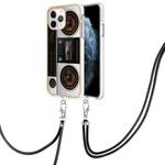 For iPhone 11 Pro Electroplating Dual-side IMD Phone Case with Lanyard(Retro Radio)