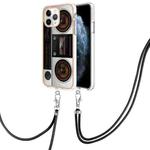 For iPhone 11 Pro Max Electroplating Dual-side IMD Phone Case with Lanyard(Retro Radio)