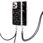 For iPhone 12 Pro Max Electroplating Dual-side IMD Phone Case with Lanyard(Equation)