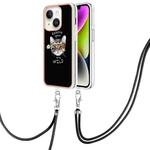 For iPhone 13 Electroplating Dual-side IMD Phone Case with Lanyard(Natural Growth)