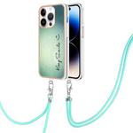 For iPhone 13 Pro Electroplating Dual-side IMD Phone Case with Lanyard(Smile)