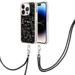 For iPhone 13 Pro Electroplating Dual-side IMD Phone Case with Lanyard(Equation)
