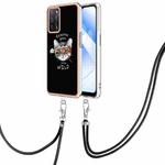 For OPPO A55 5G / A53s 5G / A54 4G Electroplating Dual-side IMD Phone Case with Lanyard(Natural Growth)