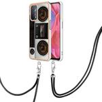 For OPPO A74 / A93 5G / A54 5G / A93s 5G Electroplating Dual-side IMD Phone Case with Lanyard(Retro Radio)