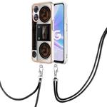 For OPPO A78 / A58 Electroplating Dual-side IMD Phone Case with Lanyard(Retro Radio)