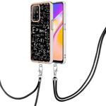 For OPPO A94 5G / A95 5G Electroplating Dual-side IMD Phone Case with Lanyard(Equation)