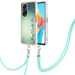 For OPPO A98 Electroplating Dual-side IMD Phone Case with Lanyard(Smile)
