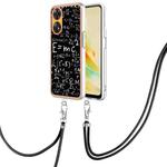 For OPPO Reno8 T 4G Electroplating Dual-side IMD Phone Case with Lanyard(Equation)