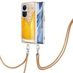 For OPPO Reno10 5G Global Electroplating Dual-side IMD Phone Case with Lanyard(Draft Beer)