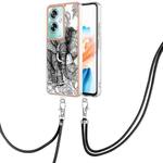 For OPPO A79 5G Global Electroplating Dual-side IMD Phone Case with Lanyard(Totem Elephant)