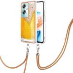 For OPPO A79 5G Global Electroplating Dual-side IMD Phone Case with Lanyard(Draft Beer)