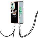 For OPPO Reno11 5G Global Electroplating Dual-side IMD Phone Case with Lanyard(Natural Growth)