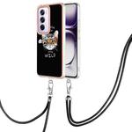 For OPPO Reno12 Pro Global Electroplating Dual-side IMD Phone Case with Lanyard(Natural Growth)