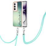 For OPPO Reno12 Global Electroplating Dual-side IMD Phone Case with Lanyard(Smile)