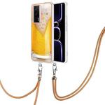For Xiaomi Poco F5 Pro 5G / Redmi K60 Electroplating Dual-side IMD Phone Case with Lanyard(Draft Beer)