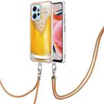 For Xiaomi Redmi Note 12 4G Electroplating Dual-side IMD Phone Case with Lanyard(Draft Beer)