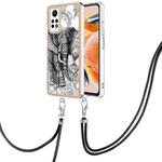 For Xiaomi Redmi Note 12 Pro 4G Global Electroplating Dual-side IMD Phone Case with Lanyard(Totem Elephant)