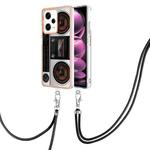For Xiaomi Redmi Note 12 Pro 5G Global Electroplating Dual-side IMD Phone Case with Lanyard(Retro Radio)