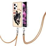 For Xiaomi Redmi Note 12 Pro 5G Global Electroplating Dual-side IMD Phone Case with Lanyard(Lucky Dog)