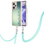 For Xiaomi Redmi Note 12 Pro+ Global Electroplating Dual-side IMD Phone Case with Lanyard(Smile)