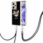 For Xiaomi Redmi Note 12 Pro+ Global Electroplating Dual-side IMD Phone Case with Lanyard(Natural Growth)