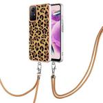 For Xiaomi Redmi Note 12S 4G Electroplating Dual-side IMD Phone Case with Lanyard(Leopard Print)