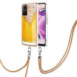 For Xiaomi Redmi Note 12S 4G Electroplating Dual-side IMD Phone Case with Lanyard(Draft Beer)